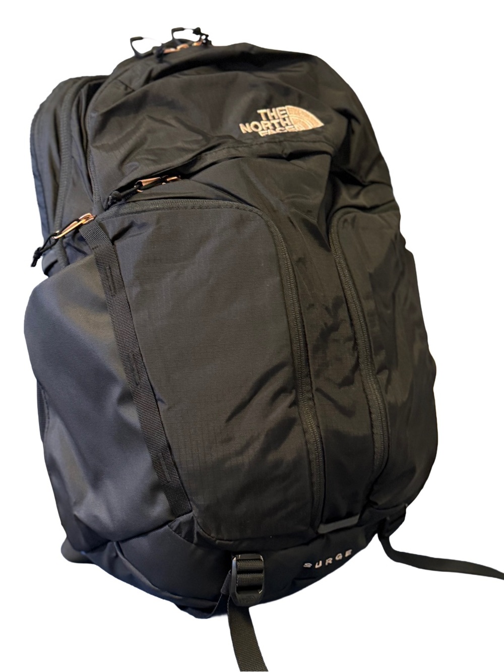 NEW The North Face Women's Surge Backpack, 12" x 6.5" x 19.5", Blk/Rose Gld - Picture 8 of 17